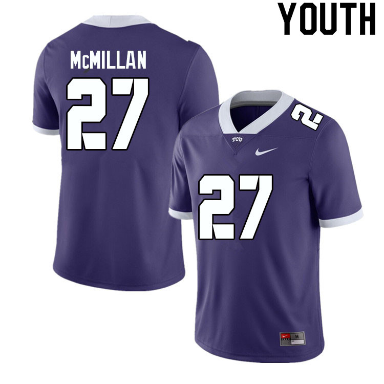 Youth #27 Jaionte McMillan TCU Horned Frogs College Football Jerseys Sale-Purple - Click Image to Close